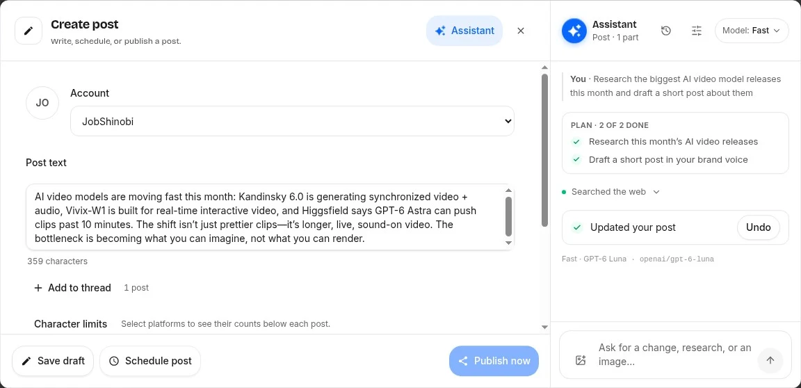 Research any topic with the AI assistant